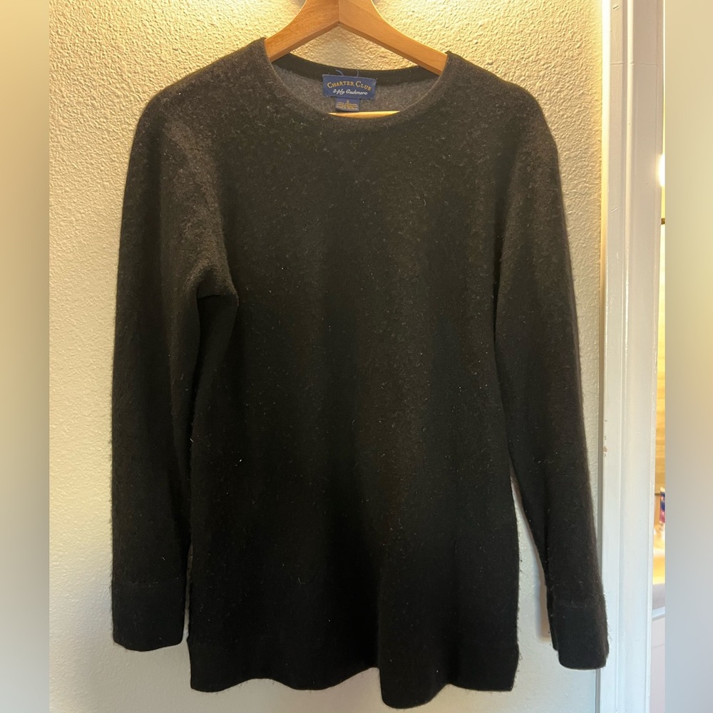 Classic Black 100% Cashmere Sweater